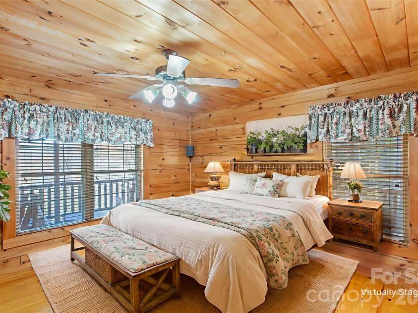 17 Aaron Way, Waynesville, NC 28786.  MLS# CAR4319469, YatesRealty ID 1067. Primary Bedroom Virtually Staged