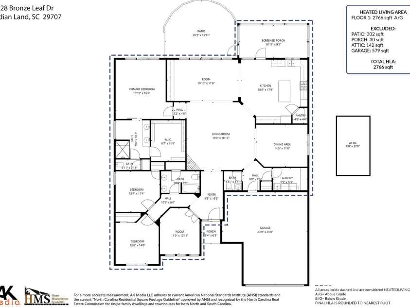 2028 Bronze Leaf Drive, Indian Land, SC 29707.  MLS# CAR4359102, YatesRealty ID 10672. 