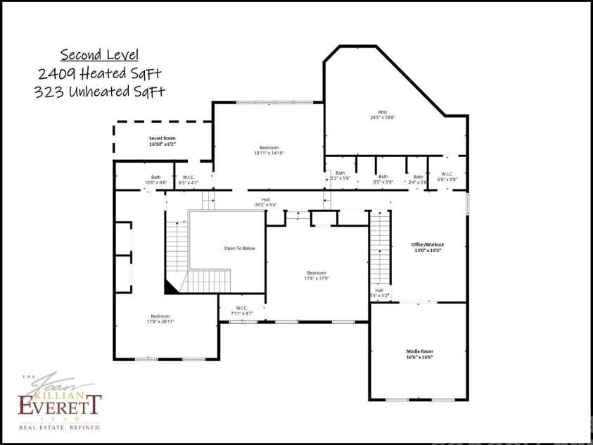 834 9th Avenue, Hickory, NC 28601.  MLS# CAR4366264, YatesRealty ID 10697. Floor Plan Second Level