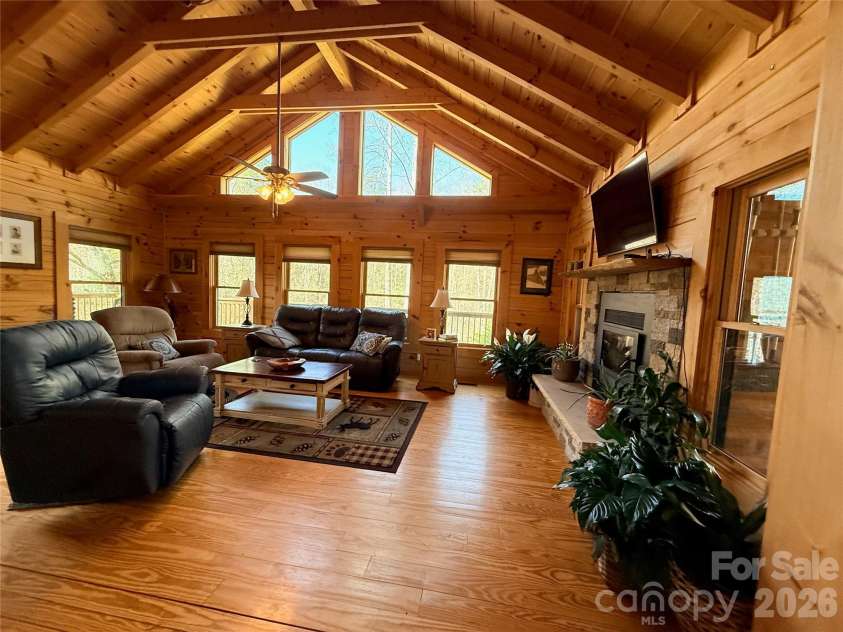 3695 NC 9 Highway, Mill Spring, NC 28756.  MLS# CAR4364501, YatesRealty ID 10700. Upper Level living room