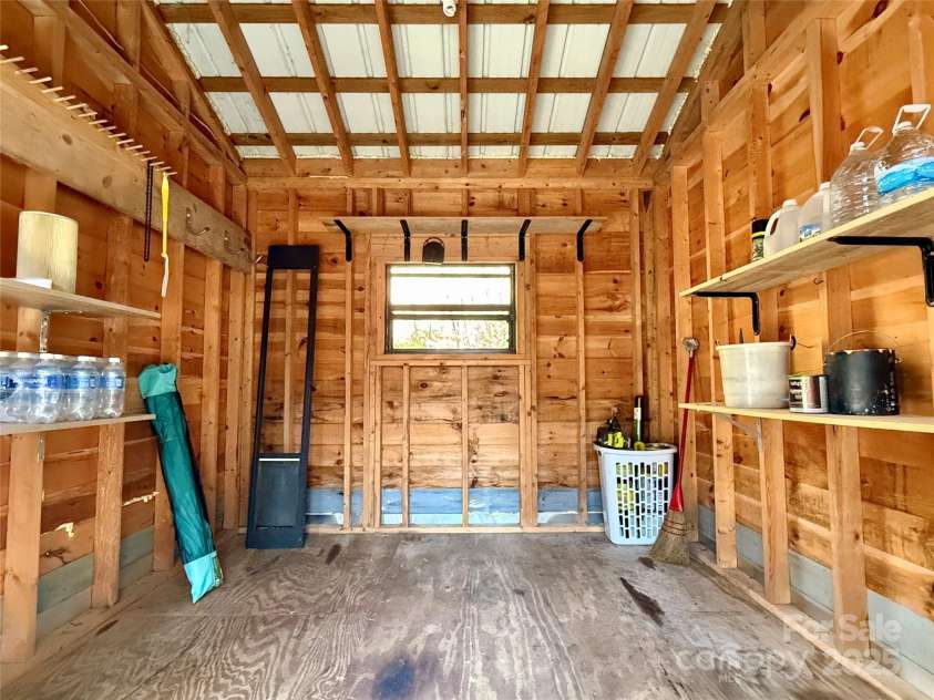 1080 Wolf Branch Road, Marshall, NC 28753.  MLS# CAR4233203, YatesRealty ID 10767. Storage building - where the dryer is located.