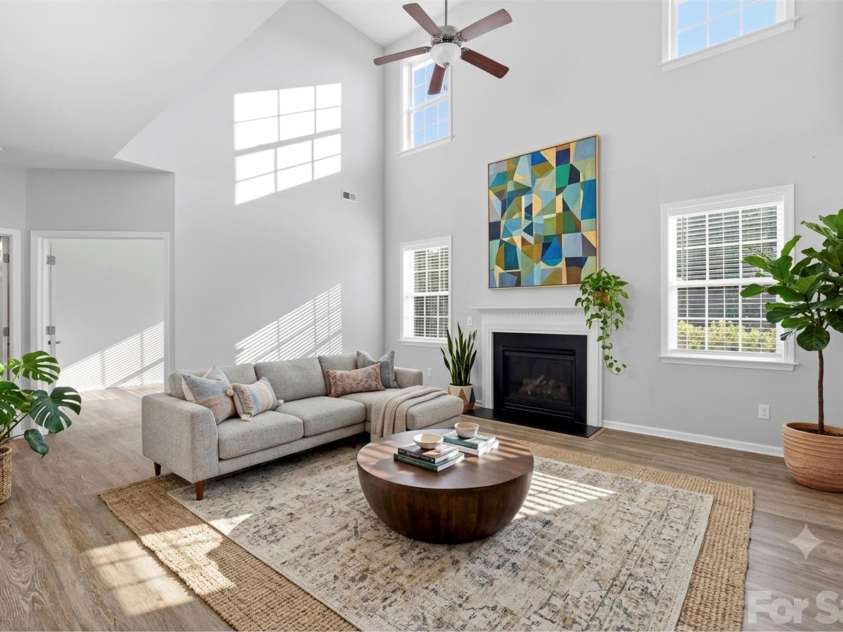 197 Roanoke Road, Fletcher, NC 28732.  MLS# CAR4399484, YatesRealty ID 10767. Great room - digitally staged