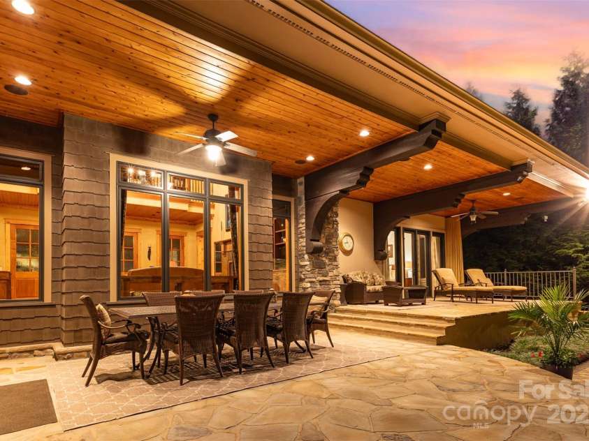 751 Mendenhall Court, Fort Mill, SC 29715.  MLS# CAR4239100, YatesRealty ID 10770. Loggia with amazing tongue and groove ceiling and decorative Cantilevers