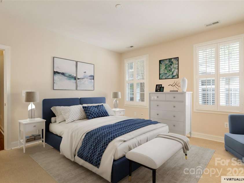 6 Stepping Stone Lane, Flat Rock, NC 28731.  MLS# CAR4251923, YatesRealty ID 10778. Primary bedroom (virtually staged)