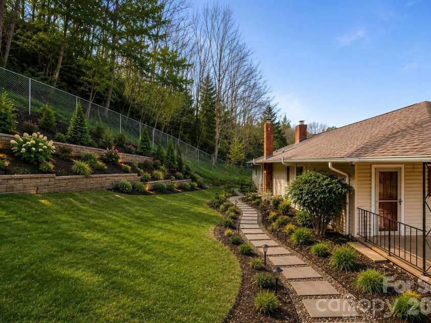 82 Greasy Cove Road, Leicester, NC 28748.  MLS# CAR4330062, YatesRealty ID 10795. Virtual landscaping