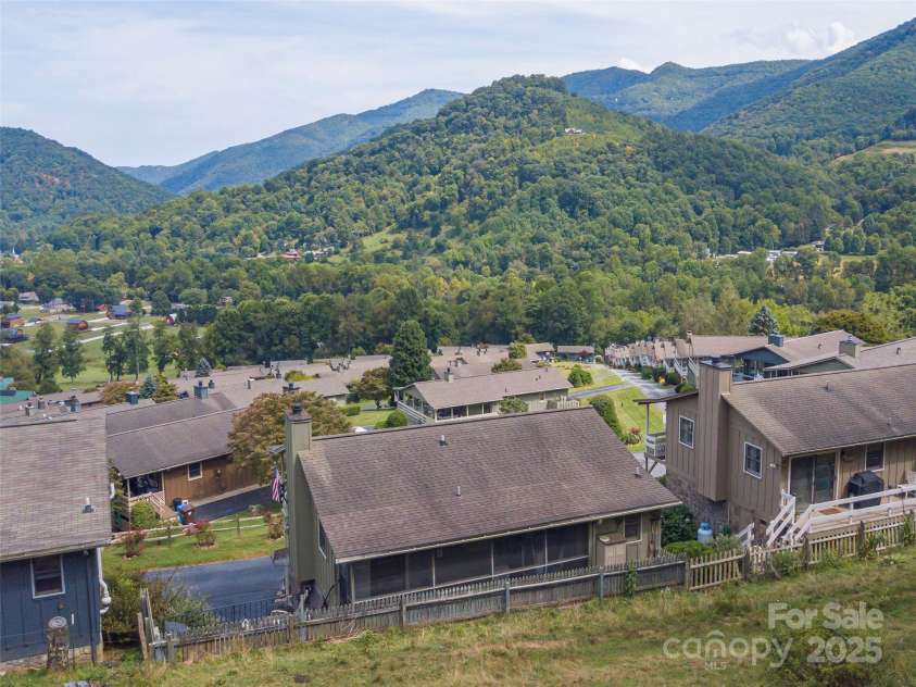 21 Flint Lane, Maggie Valley, NC 28751.  MLS# CAR4181508, YatesRealty ID 10824. Drone Angle