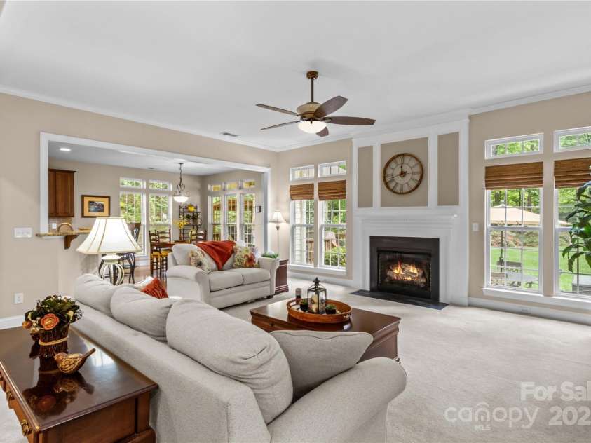 7896 Harbor Master Court, Denver, NC 28037.  MLS# CAR4251576, YatesRealty ID 10840. Family room is open to kitchen creating a perfect gathering spot.