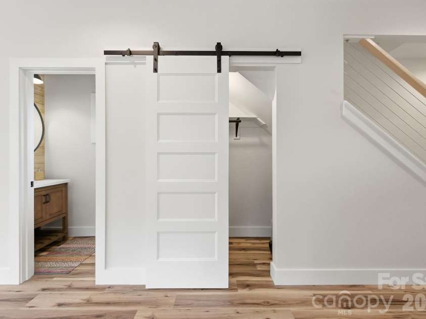 207 Ferrell Lane, Black Mountain, NC 28711.  MLS# CAR4344334, YatesRealty ID 10847. Sliding Barn Door Closet