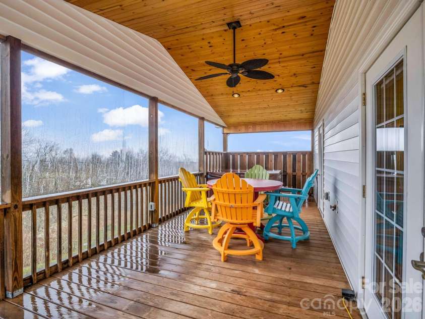 1086 Carters Ridge Road, Spruce Pine, NC 28777.  MLS# CAR4351879, YatesRealty ID 10853. Covered Deck