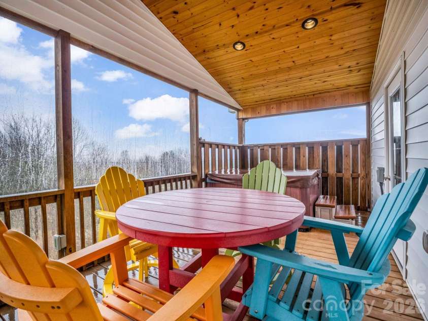 1086 Carters Ridge Road, Spruce Pine, NC 28777.  MLS# CAR4351879, YatesRealty ID 10853. Covered Deck