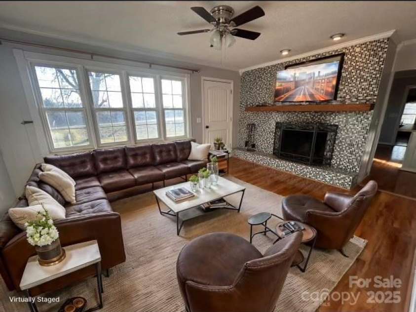742 Aquadale Road, Albemarle, NC 28001.  MLS# CAR4223319, YatesRealty ID 10870. Living room staged