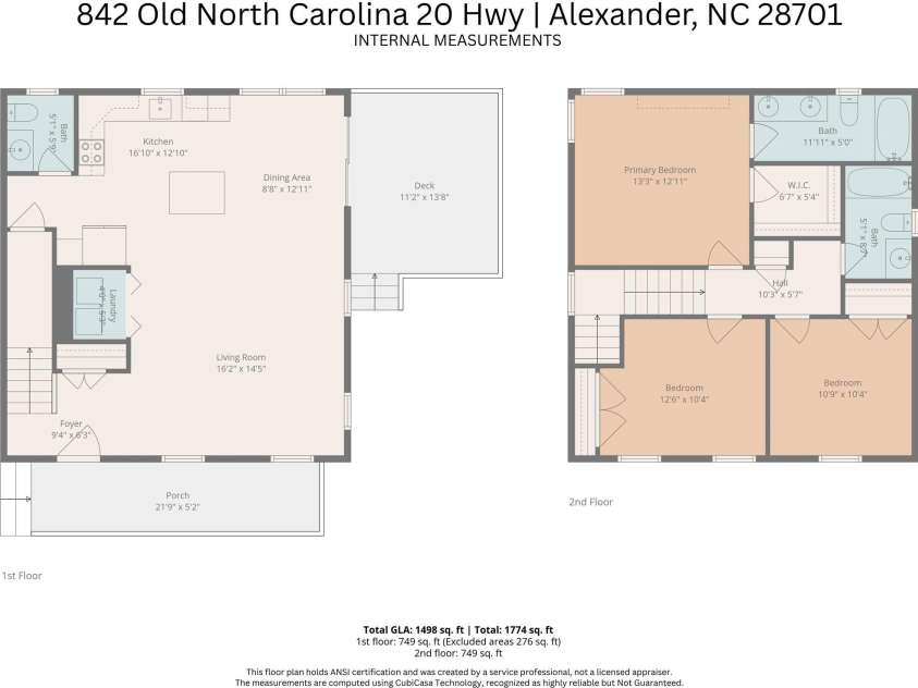 842 Old NC 20 Highway, Alexander, NC 28701.  MLS# CAR4353364, YatesRealty ID 10892. Floorplan