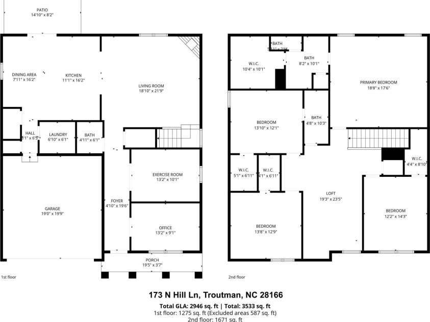 173 Hill Lane, Troutman, NC 28166.  MLS# CAR4363499, YatesRealty ID 10910. 