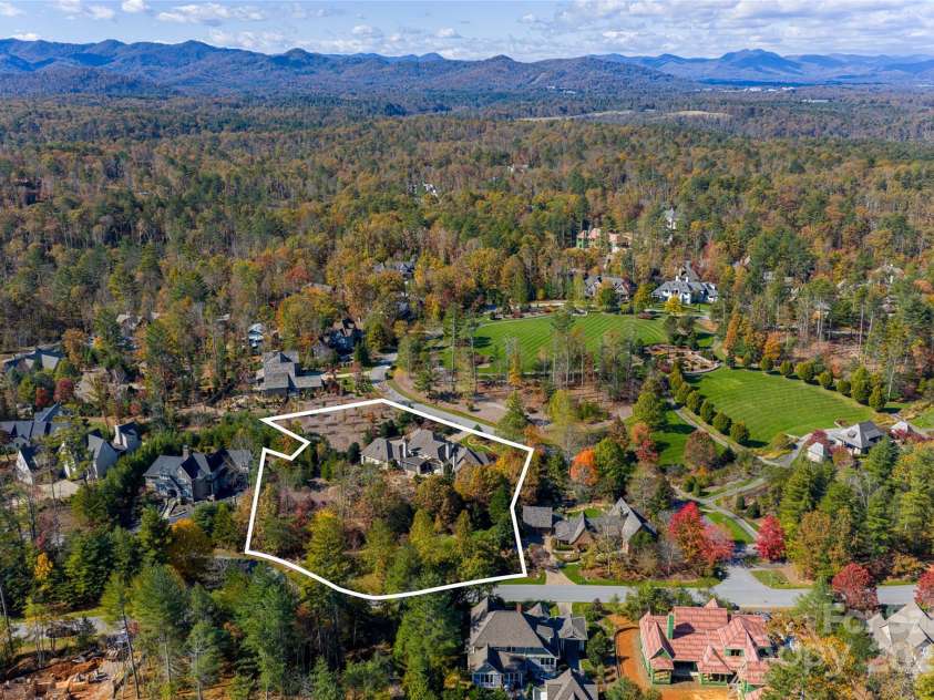 10 Fairsted Drive, Asheville, NC 28803.  MLS# CAR4307795, YatesRealty ID 1093. Aerial View - Double lot & Longmeadow Park Green space seen 