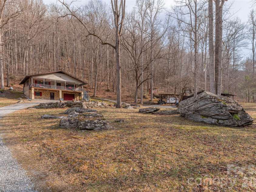 3415 Conleys Creek Road, Whittier, NC 28789.  MLS# CAR4336563, YatesRealty ID 1102. View from the main road