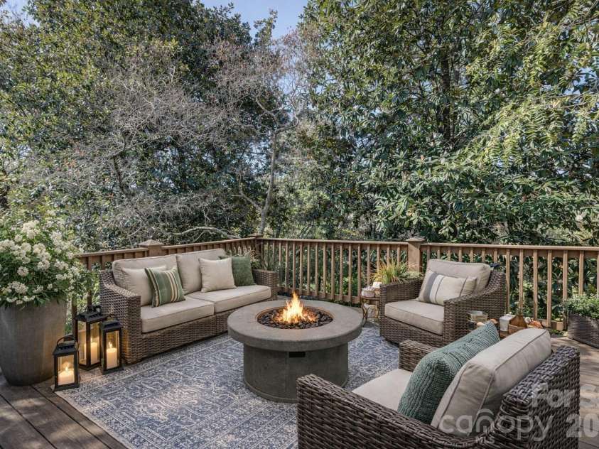 22 Shore Drive, Asheville, NC 28805.  MLS# CAR4309138, YatesRealty ID 11033. Virtually staged deck