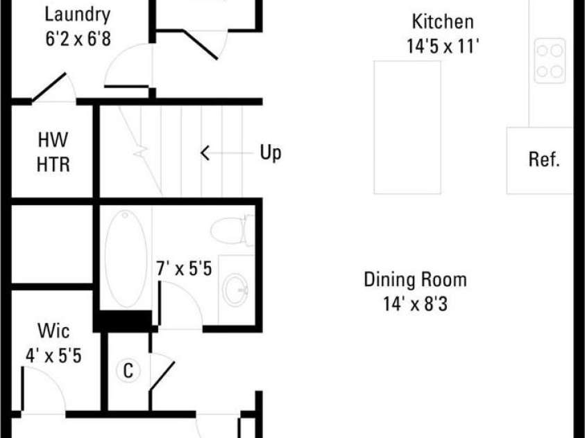 2833 Southwest Boulevard, Charlotte, NC 28216.  MLS# CAR4349189, YatesRealty ID 11042. 1st floor plan