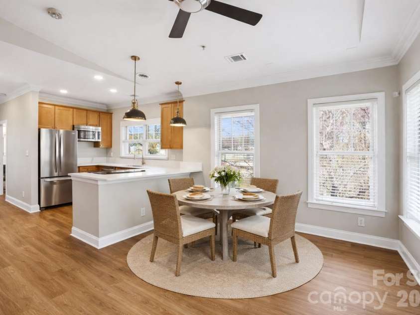 111 Summit Avenue, Charlotte, NC 28208.  MLS# CAR4356986, YatesRealty ID 11059. Breakfast room has been virtually staged