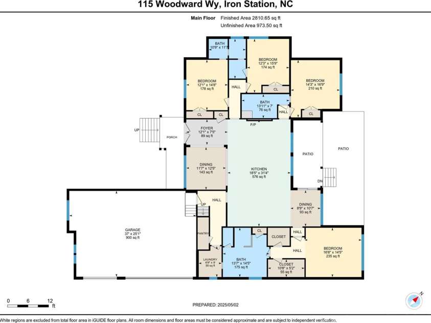 115 Woodward Way, Iron Station, NC 28080.  MLS# CAR4253712, YatesRealty ID 11092. Floor Plan for Main Level