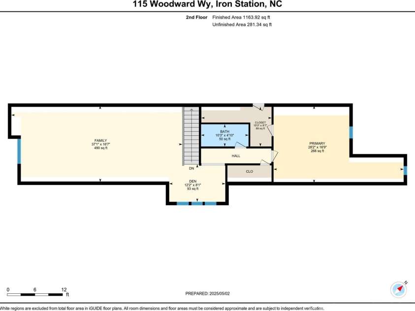 115 Woodward Way, Iron Station, NC 28080.  MLS# CAR4253712, YatesRealty ID 11092. Floor Plan for Upper Level