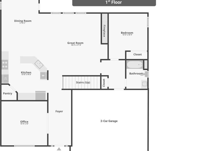 9635 Herringbone Lane, Concord, NC 28027.  MLS# CAR4354389, YatesRealty ID 11108. 1st Floor Plan 