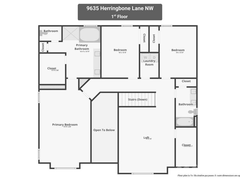 9635 Herringbone Lane, Concord, NC 28027.  MLS# CAR4354389, YatesRealty ID 11108. 2nd Floor Plan