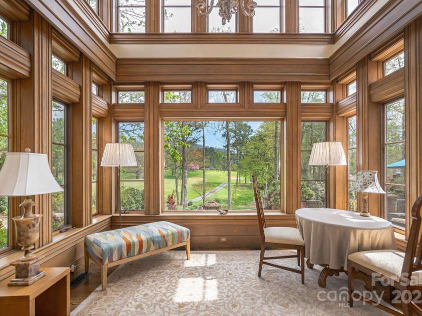 8 Fairway Place, Asheville, NC 28803.  MLS# CAR4245541, YatesRealty ID 11110. Atrium 2 story overlooking the golf Course