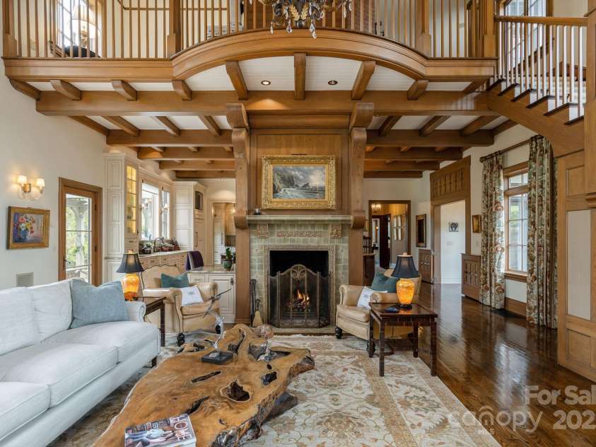 8 Fairway Place, Asheville, NC 28803.  MLS# CAR4245541, YatesRealty ID 11110. Great room with fireplace