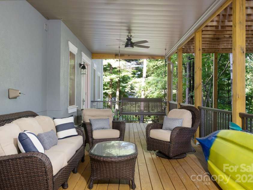 6 LaRue Court, Biltmore Lake, NC 28715.  MLS# CAR4176289, YatesRealty ID 11123. Lower Level Deck