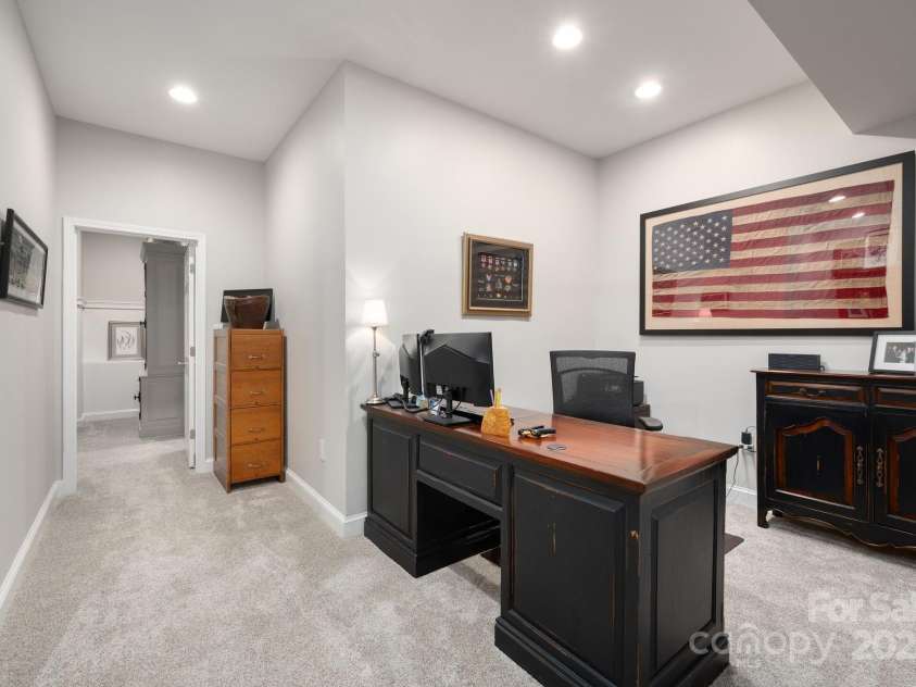 6 LaRue Court, Biltmore Lake, NC 28715.  MLS# CAR4176289, YatesRealty ID 11123. Lower Level Office