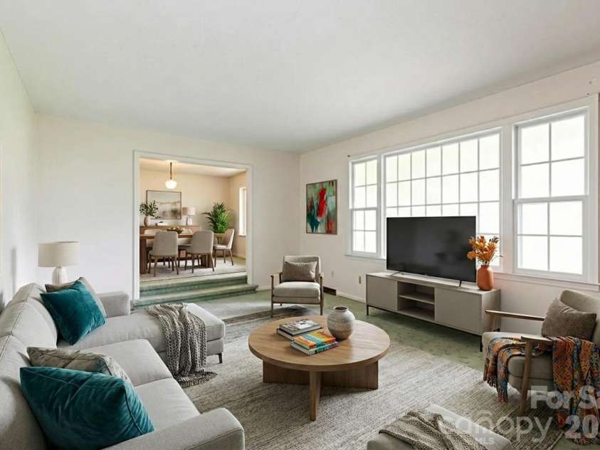 208 Victoria Circle, Kings Mountain, NC 28086.  MLS# CAR4295239, YatesRealty ID 11152. Living Room/Dining Room Digitally Staged