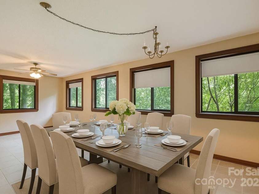 1010 Autumn Drive, Maggie Valley, NC 28751.  MLS# CAR4284241, YatesRealty ID 1116. Dining Room Virtually Staged 