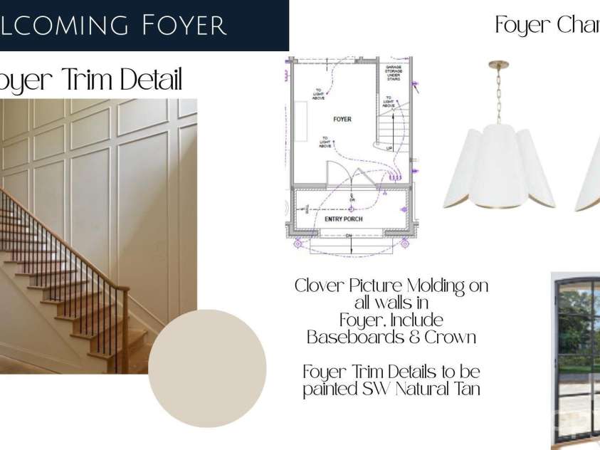 1118 Kingscross Drive, Charlotte, NC 28211.  MLS# CAR4326781, YatesRealty ID 1118. Foyer Design Intent- Actual Specs