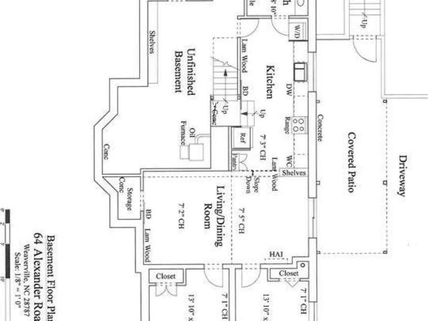 64 Alexander Road, Weaverville, NC 28787.  MLS# CAR4252153, YatesRealty ID 11181. Floor Plan - Basement