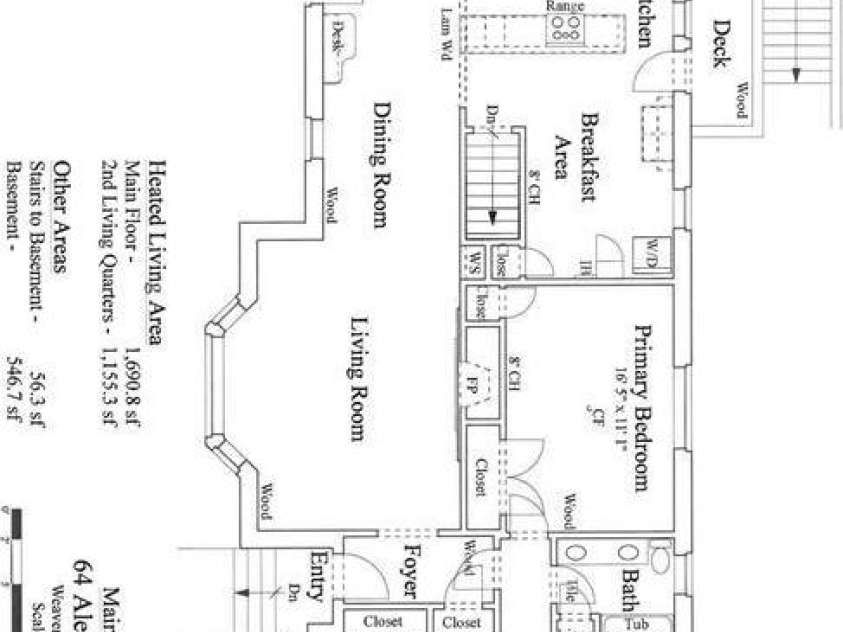 64 Alexander Road, Weaverville, NC 28787.  MLS# CAR4252153, YatesRealty ID 11181. Floor Plan - Main Level