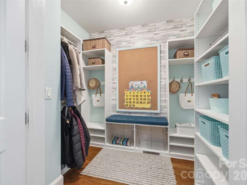 17142 Harcombe Drive, Charlotte, NC 28277.  MLS# CAR4357637, YatesRealty ID 11228. Large, awesome drop zone on main level. Perfect for storage!