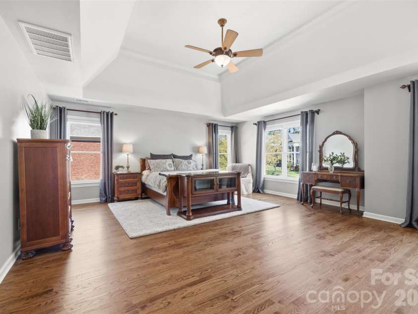 17142 Harcombe Drive, Charlotte, NC 28277.  MLS# CAR4357637, YatesRealty ID 11228. Primary bedroom with tray ceiling