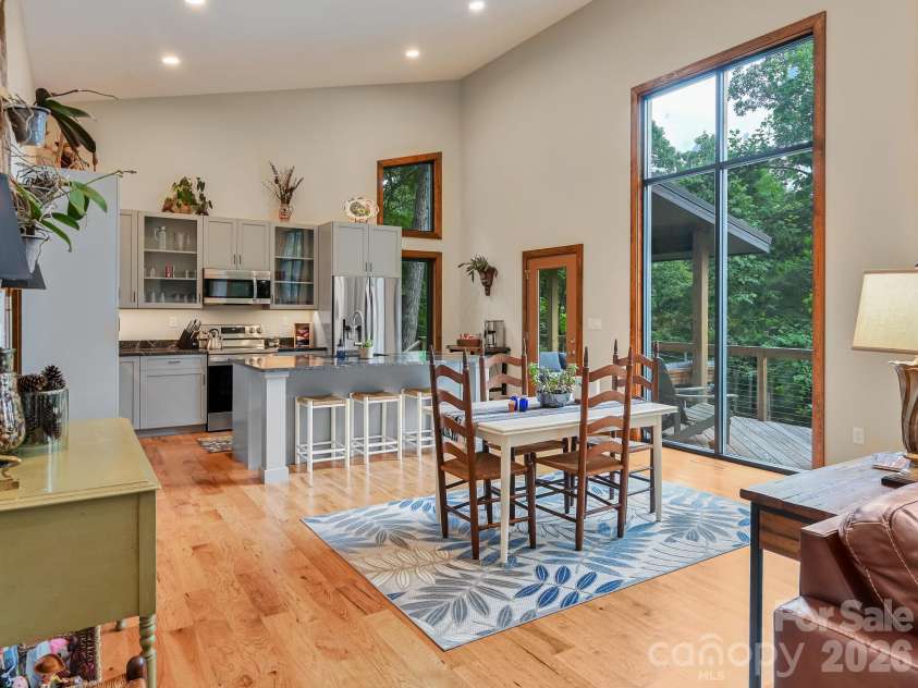 43 Tinkling Springs Lane, Fairview, NC 28730.  MLS# CAR4361581, YatesRealty ID 11237. Dining Area and Kitchen with Amazing Light