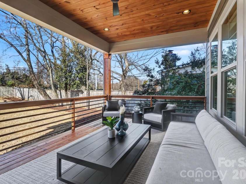 2852 Dorchester Place, Charlotte, NC 28209.  MLS# CAR4342393, YatesRealty ID 11245. Back porch