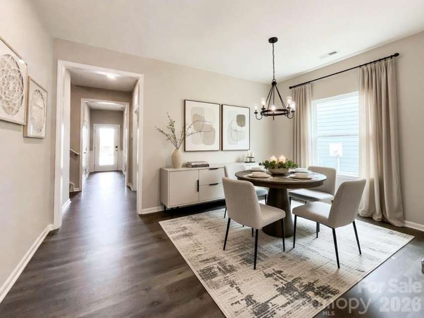 21228 Sanctuary Drive, Lancaster, SC 29720.  MLS# CAR4364757, YatesRealty ID 11249. Virtually staged dining area