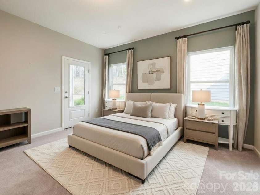 21228 Sanctuary Drive, Lancaster, SC 29720.  MLS# CAR4364757, YatesRealty ID 11249. Virtually staged primary bedroom
