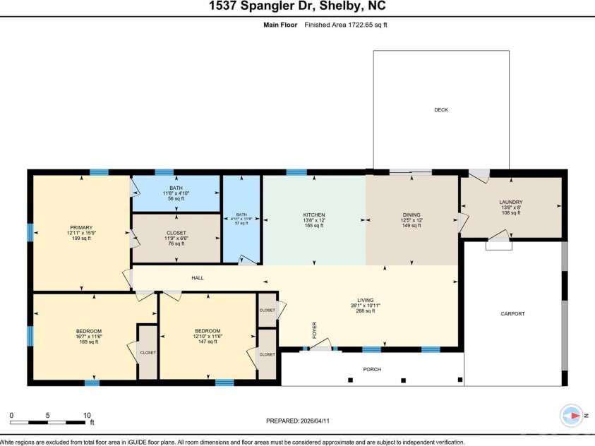 1537 Spangler Drive, Shelby, NC 28150.  MLS# CAR4368917, YatesRealty ID 11277. 