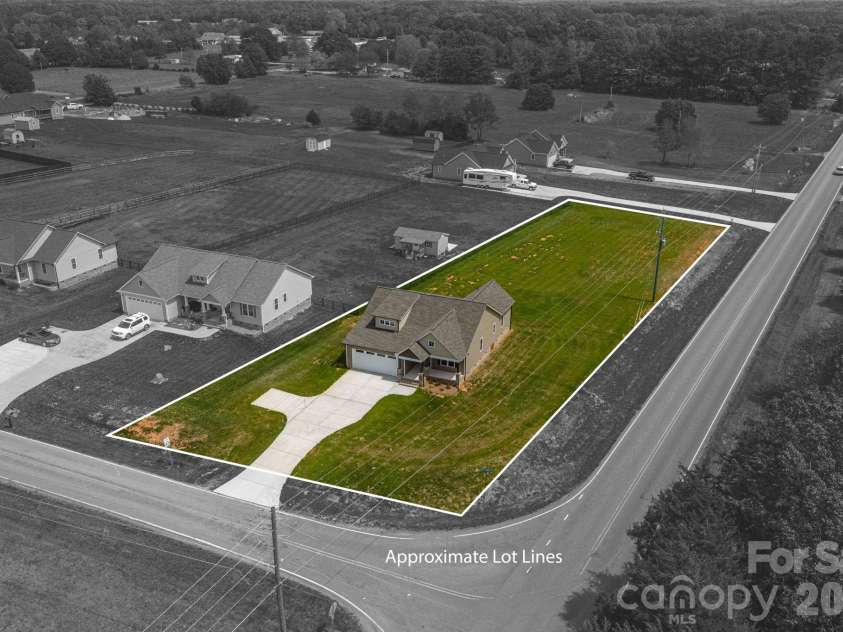 110 Alf Hoover Road, Lincolnton, NC 28092.  MLS# CAR4367232, YatesRealty ID 11292. Areial View with Approximate Lot Lines