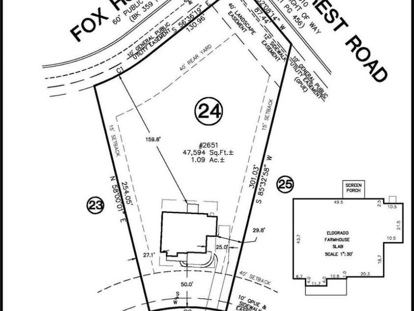 2651 Mabel Lane, Monroe, NC 28110.  MLS# CAR4369570, YatesRealty ID 11298. Preliminary Plot Print