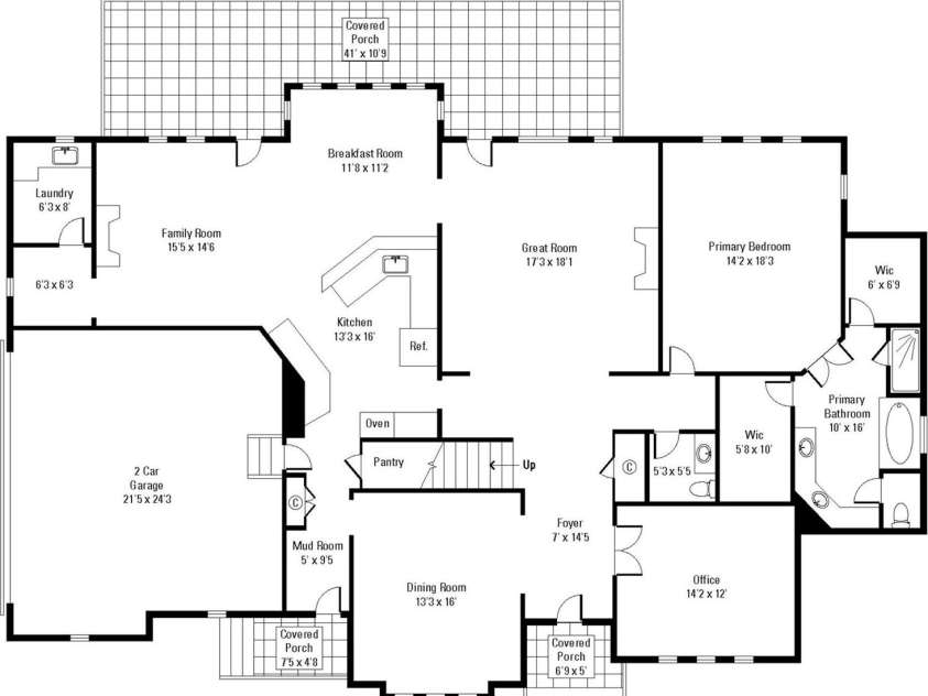 315 Muirfield Way, Salisbury, NC 28144.  MLS# CAR4239238, YatesRealty ID 11312. Main Level Floor Plan