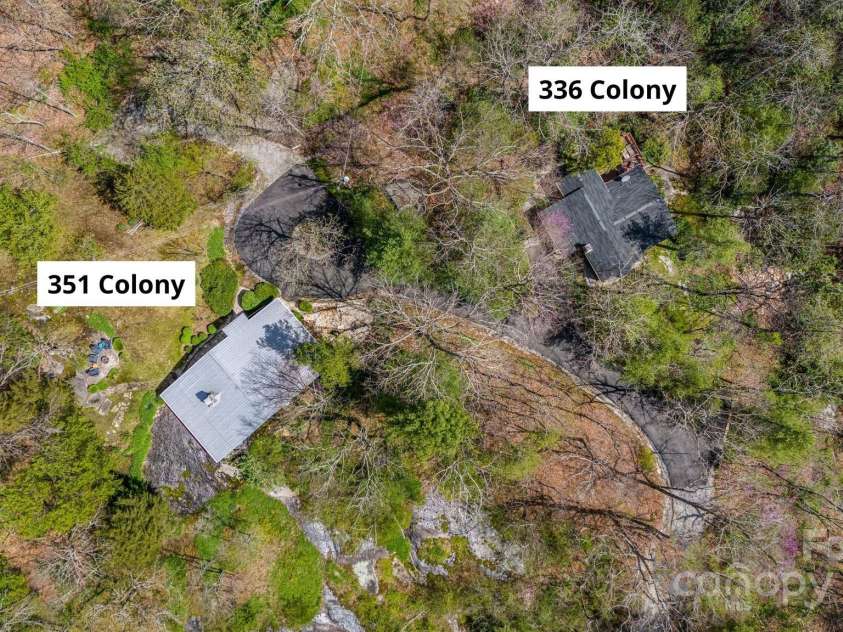 336&351 Colony Road, Hendersonville, NC 28792.  MLS# CAR4253932, YatesRealty ID 11328. Both cottages on 2 acres total