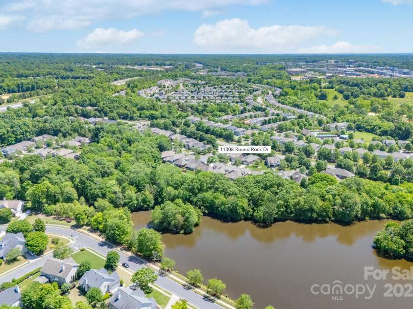 11008 Round Rock Road, Charlotte, NC 28277.  MLS# CAR4251627, YatesRealty ID 11333. Aerial of rear of 11008 Round Rock Drive