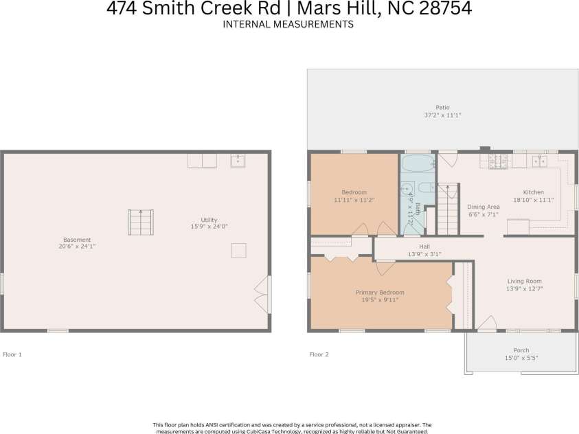 474 Smith Creek Road, Mars Hill, NC 28754.  MLS# CAR4293707, YatesRealty ID 11340. 