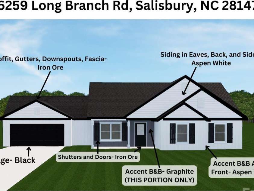 6259 Long Branch Road, Salisbury, NC 28147.  MLS# CAR4159002, YatesRealty ID 11419. Exterior Color Selections
