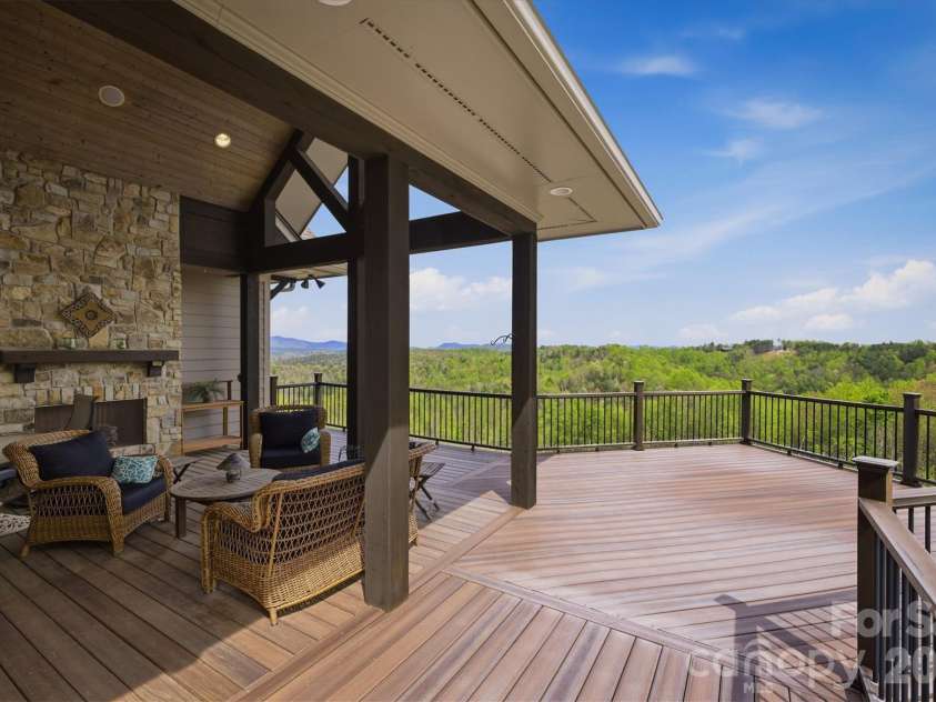 1638 Johns Ridge Parkway, Lenoir, NC 28645.  MLS# CAR4365169, YatesRealty ID 11432. Back Deck with Outdoor Fireplace